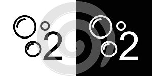 Oxygen O2 icon vector set on white background