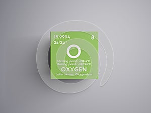 Oxygen. Other Nonmetals. Chemical Element of Mendeleev\'s Periodic Table. 3D illustration photo