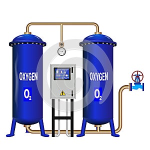 Oxygen production station with receivers.