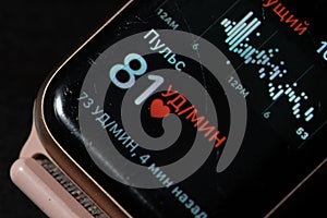 The oxygen and pulse meter in watch photo