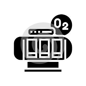 oxygen saturation chamber glyph icon vector illustration