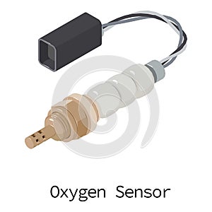 Oxygen sensor icon, isometric 3d style