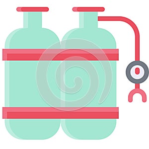 Oxygen tank icon, Summer vacation related vector