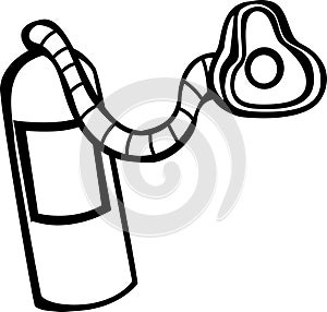 Oxygen tank and mask vector illustration