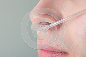 Oxygen tube in the patient's nose