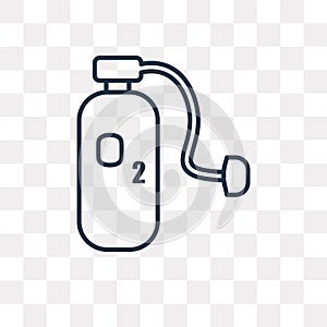 Oxygen vector icon isolated on transparent background, linear Ox