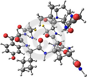 Oxytocin molecule isolated on white