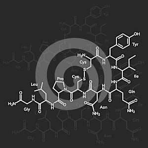 Oxytocine chemical formula, hormone of love