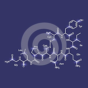 Oxytocine chemical formula, hormone of love