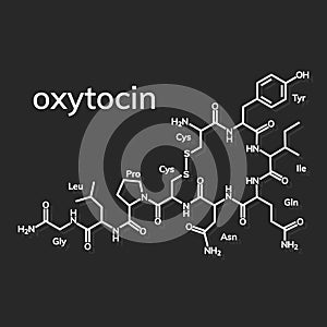 Oxytocine chemical formula, hormone of love