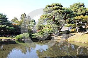 Oyakuen garden in Aizuwakamatsu, Fukushima, Japan