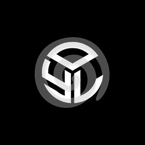 OYL letter logo design on black background. OYL creative initials letter logo concept. OYL letter design photo