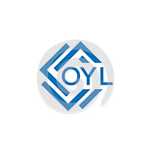 OYL letter logo design on white background. OYL creative circle letter logo photo