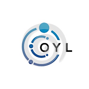 OYL letter technology logo design on white background. OYL creative initials letter IT logo concept. OYL letter design photo