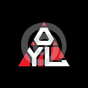 OYL triangle letter logo design with triangle shape. OYL triangle logo design monogram. OYL triangle vector logo template with red photo