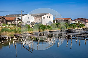 Oyster farming harbour near Arcachon