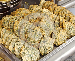 Oyster fritter closeup