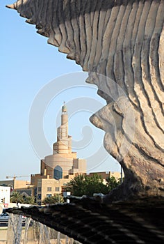 Oyster and minaret in Qatar