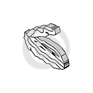 oyster opened shell isometric icon vector illustration