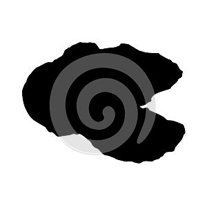 Oyster Ostreidae Silent On a Side View Silhouette Found In Map Of Ocean All Around The World. Good To Use For Element Print Book