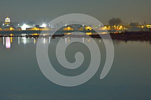 Oyster pit in Ostend . Belgium at night