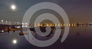 Oyster pit in Ostend . Belgium at night