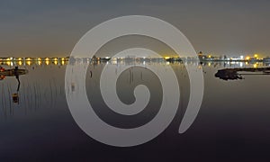 Oyster pit in Ostend . Belgium at night