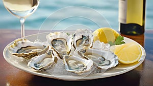 oysters plate, AI generated