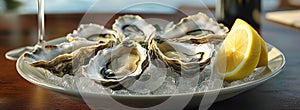 oysters plate, AI generated