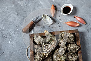 Oysters, vinegar and shallot