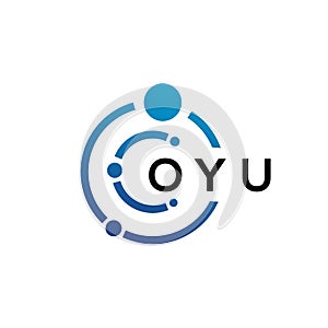 OYU letter technology logo design on white background. OYU creative initials letter IT logo concept. OYU letter design