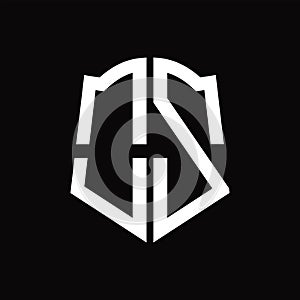 OZ ZLogo monogram with shield shape ribbon design template