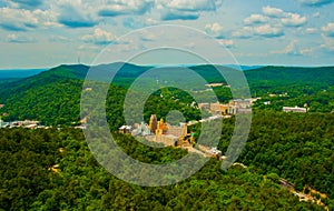 Ozark Mountains Surrounding Hot Springs Arkansas City Cut in Forests