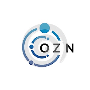 OZN letter technology logo design on white background. OZN creative initials letter IT logo concept. OZN letter design