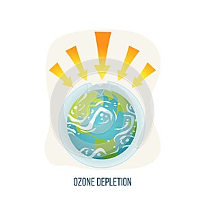 Ozone Depletion Earth with Broken Layers Icon