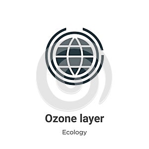 Ozone layer vector icon on white background. Flat vector ozone layer icon symbol sign from modern ecology collection for mobile