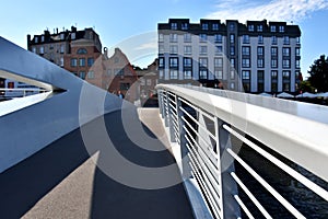 OÃâowianka Island Footbridge in the historical center of Gdansk