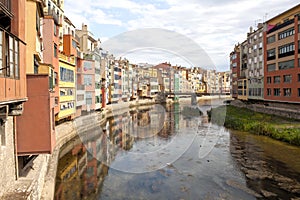 OÃ±ar river passing by Gerona in a clear sky