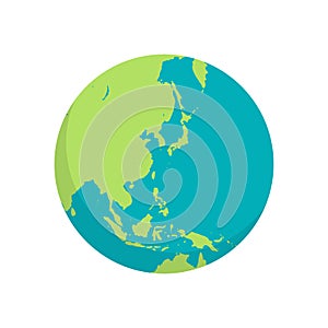 Earth and planet flat vector.