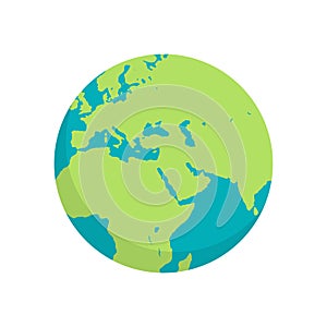 Earth and planet flat vector.