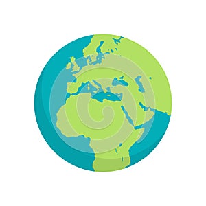 Earth and planet flat vector.