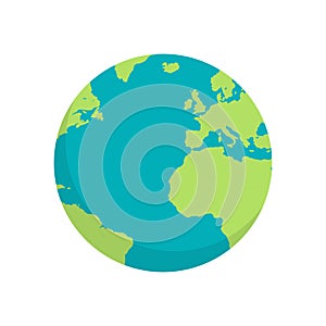 Earth and planet flat vector.