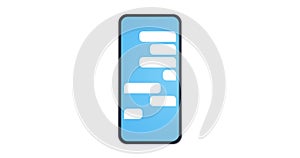Chat on smartphone and communication flat vector.