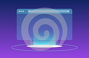 Browser mockup screen and browser windows for internet ui.
