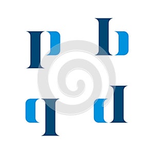 P b q d Letter Logo Template Illustration Design. Vector EPS 10