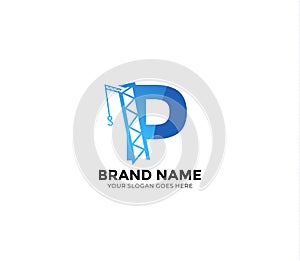 P construction Logo Design Concept