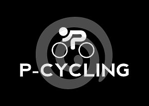P-Cycling vector logo template black background