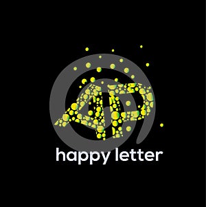 A and P etters water bubbles letter vector logo