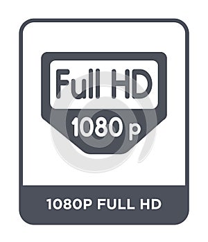 1080p full hd icon in trendy design style. 1080p full hd icon isolated on white background. 1080p full hd vector icon simple and