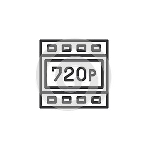 720p HD resolution outline icon photo